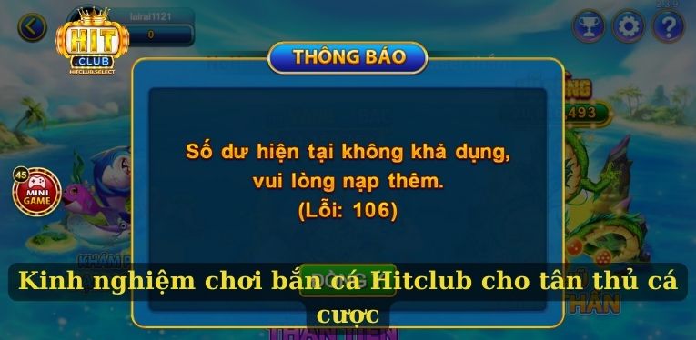 Kinh nghiệm chơi bắn cá Hitclub cho tân thủ cá cược